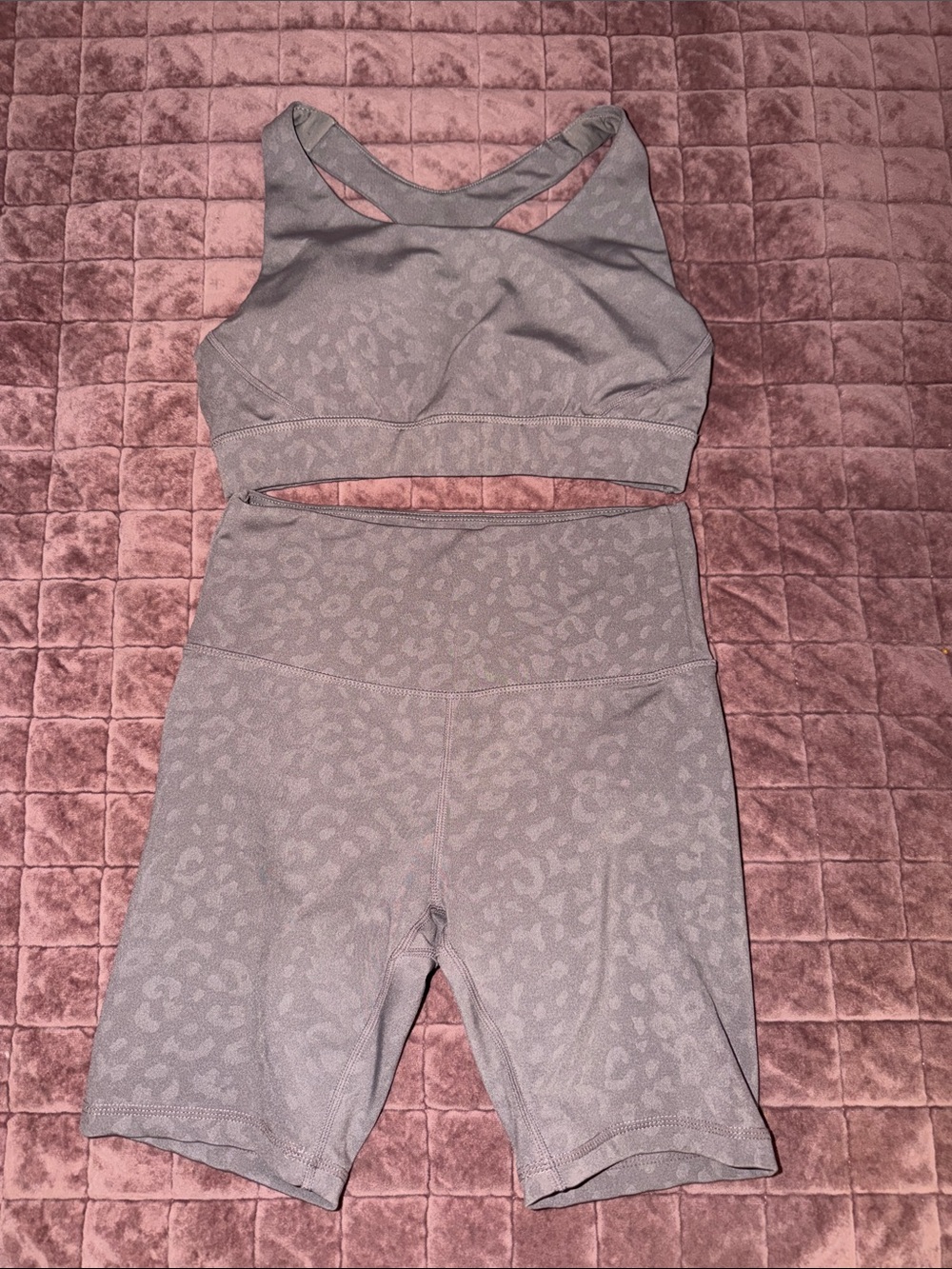 Light Brown Leopard Print Athletic Set Small